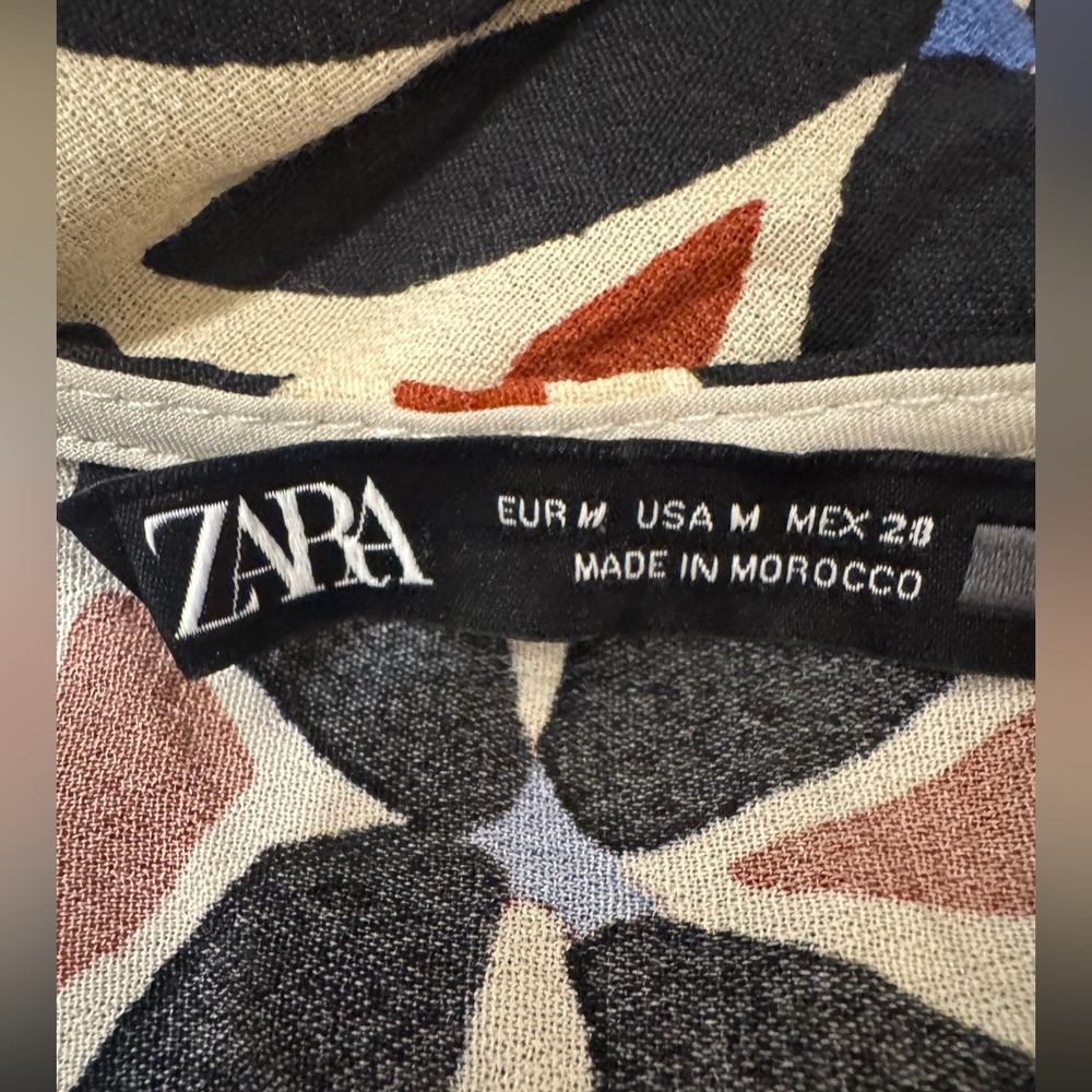 ZARA Printed Cut-Out Midi Dress | Size M | New - Picture 6 of 7